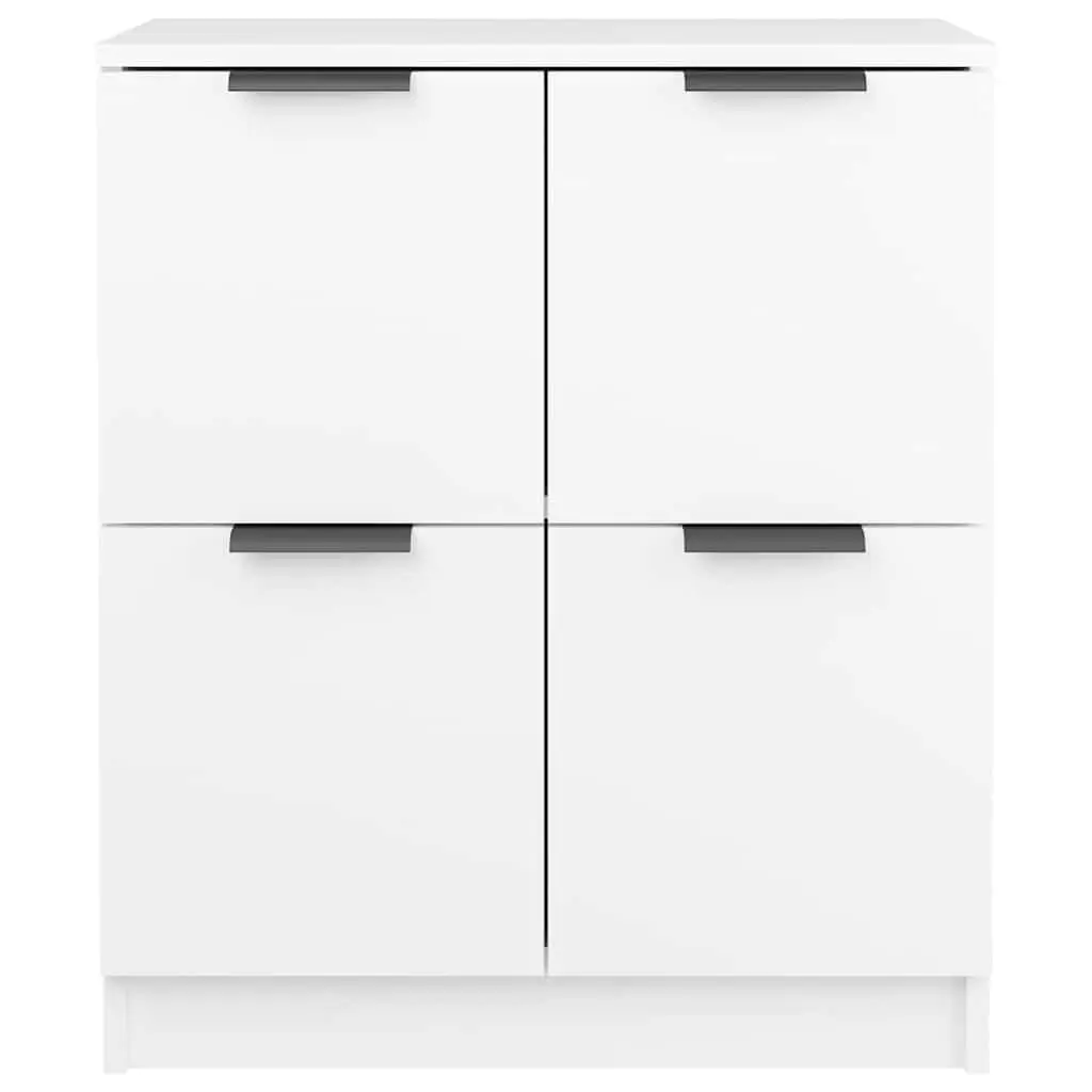Sideboards White 60x30x70 cm 2 Piece Storage Cabinet Engineered Wood Furniture
