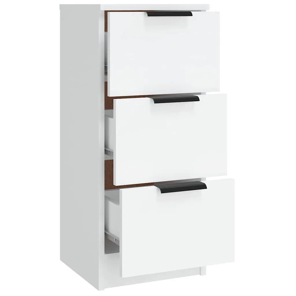 Sideboards 3 pcs White Storage Cabinet Engineered Wood Bedroom Living Room