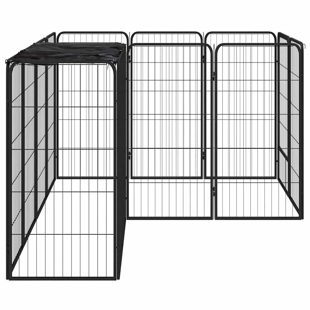 14 Panel Dog Playpen Heavy Duty Outdoor Exercise Pen Black