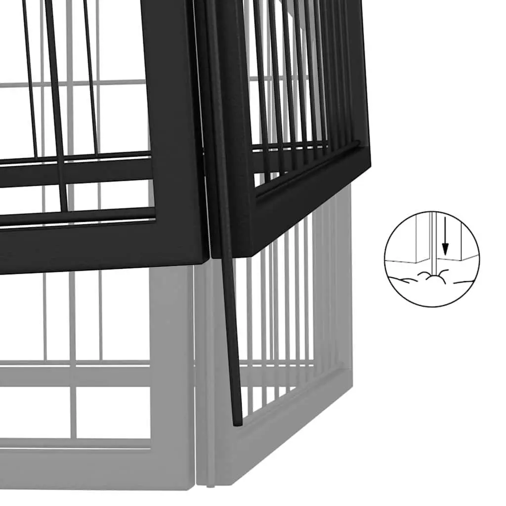 Dog Playpen 18-Panel Heavy-Duty Steel Exercise Enclosure 50 x 100 cm Black