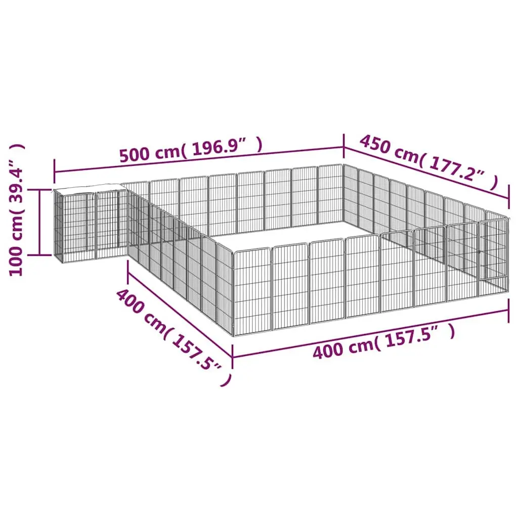 Dog Playpen Heavy-Duty 38 Panel Black Steel Outdoor Indoor Exercise Pen