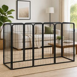 Your Friendly 8-Panel Dog Playpen Black 50x100 cm