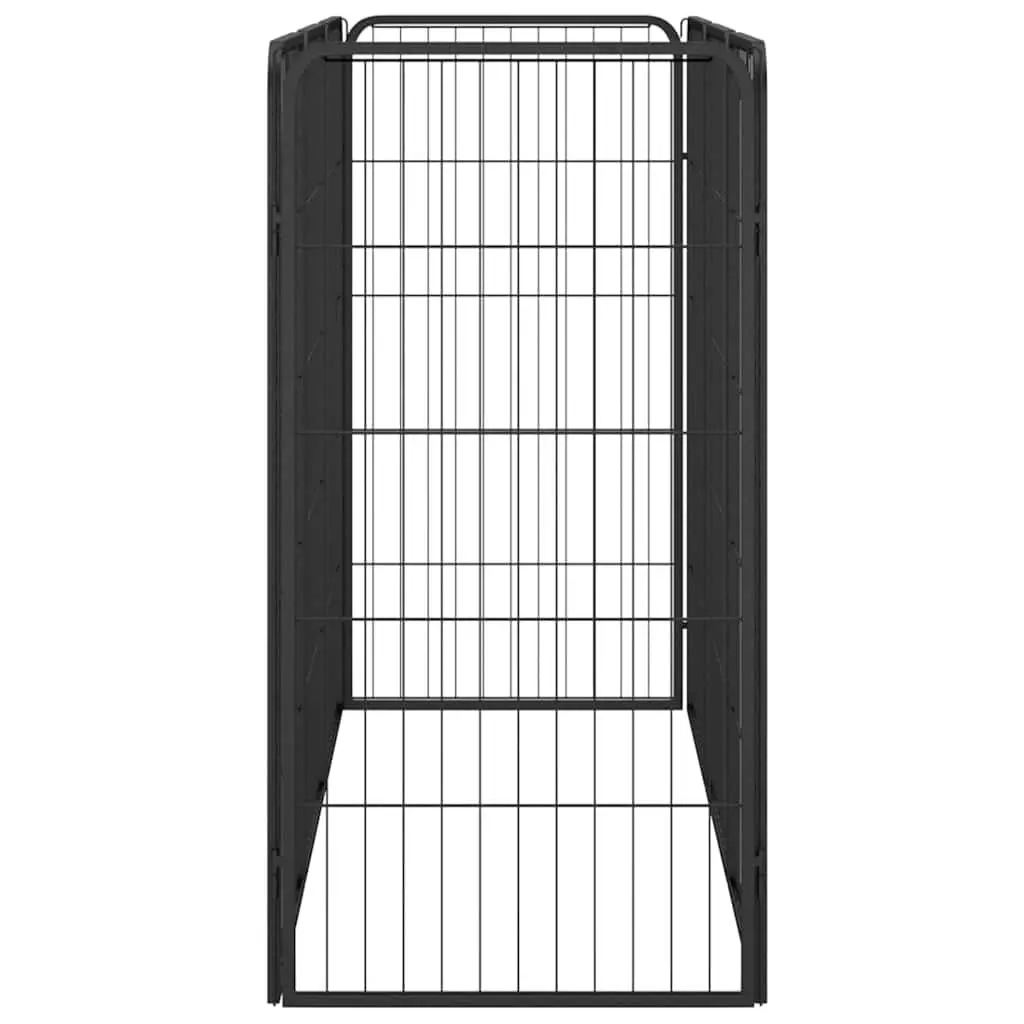 8-Panel Dog Playpen Black 50x100 cm Powder-coated Steel Outdoor Puppy Exercise