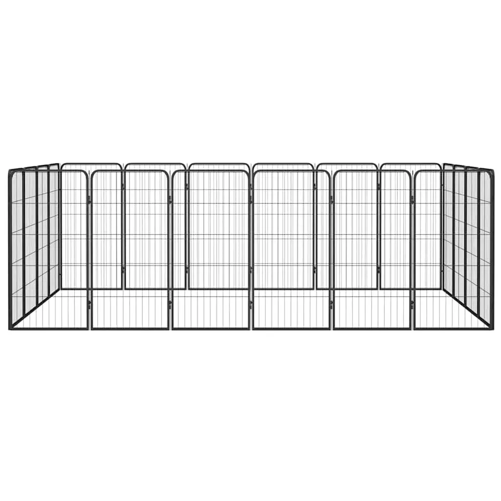 Pet Exercise Pen Heavy-Duty Black Steel 20-Panel Indoor Outdoor Dog Playpen