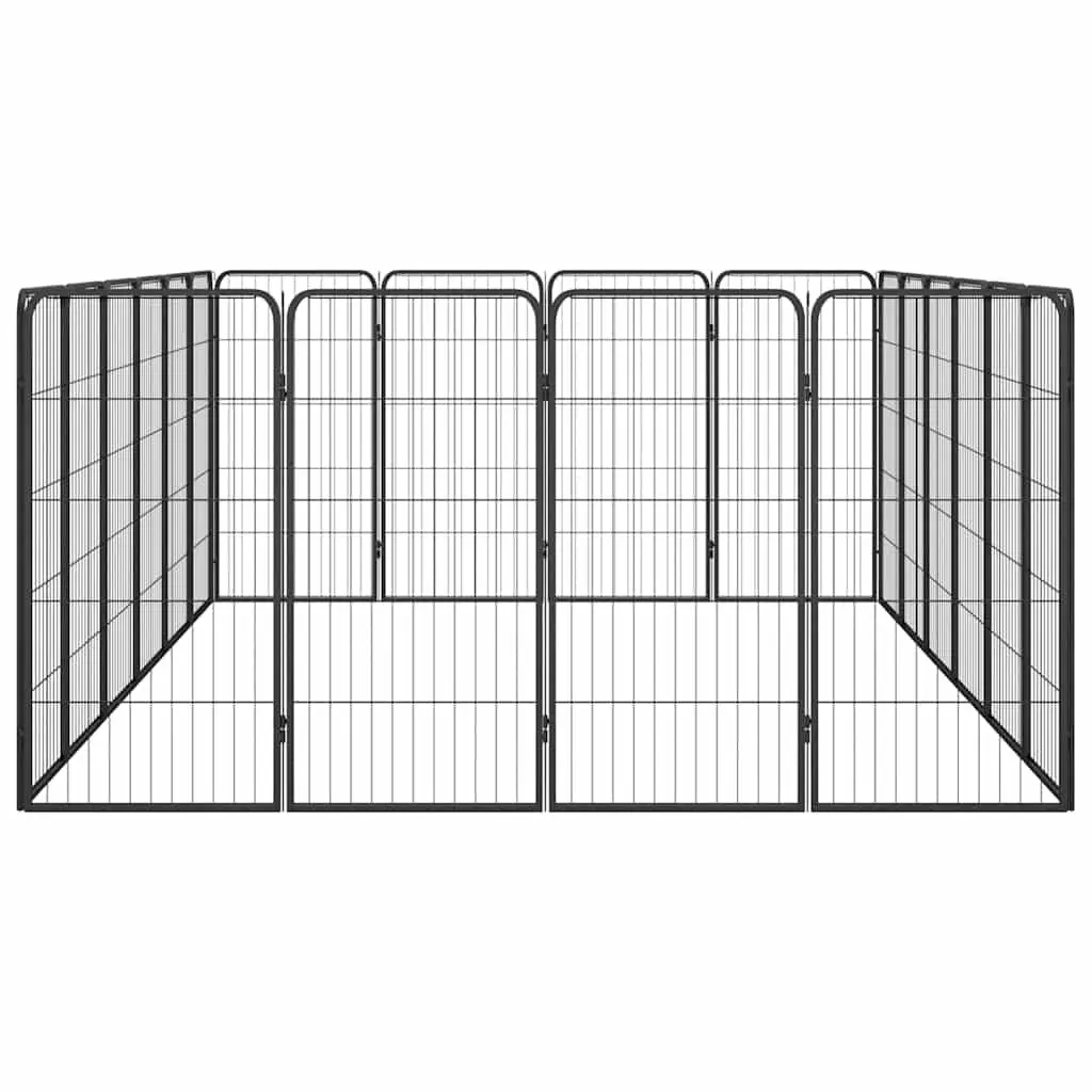 Pet Exercise Pen Heavy-Duty Black Steel 20-Panel Indoor Outdoor Dog Playpen
