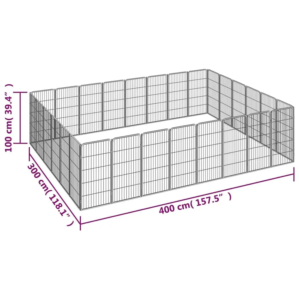 Dog Playpen Heavy-Duty 28-Panel Outdoor Indoor Exercise Pen Black
