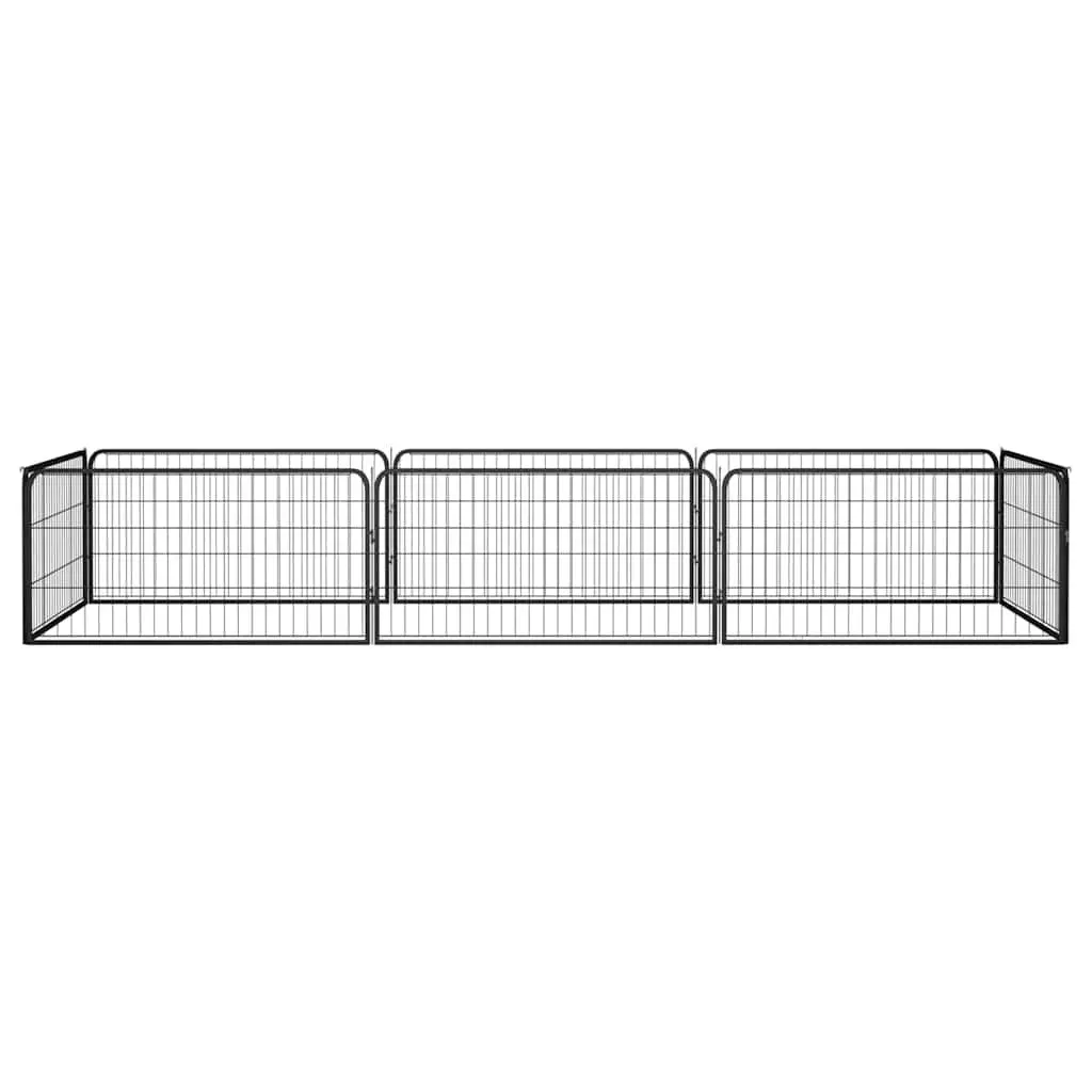 8 Panel Dog Playpen Heavy Duty Black Steel Outdoor Exercise Pen