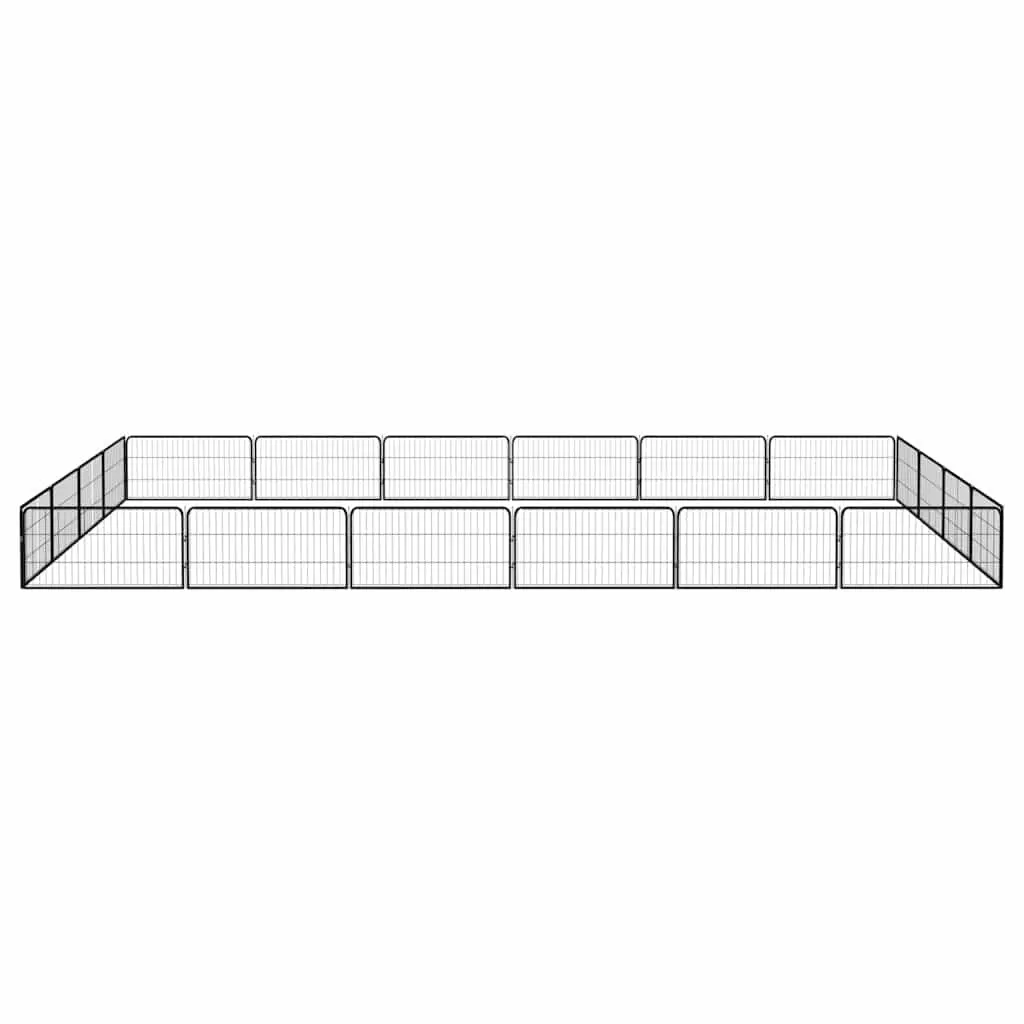 Outdoor Dog Exercise Pen Heavy-Duty 20 Panel Black Steel Playpen for Safe Exercise and Flexibility