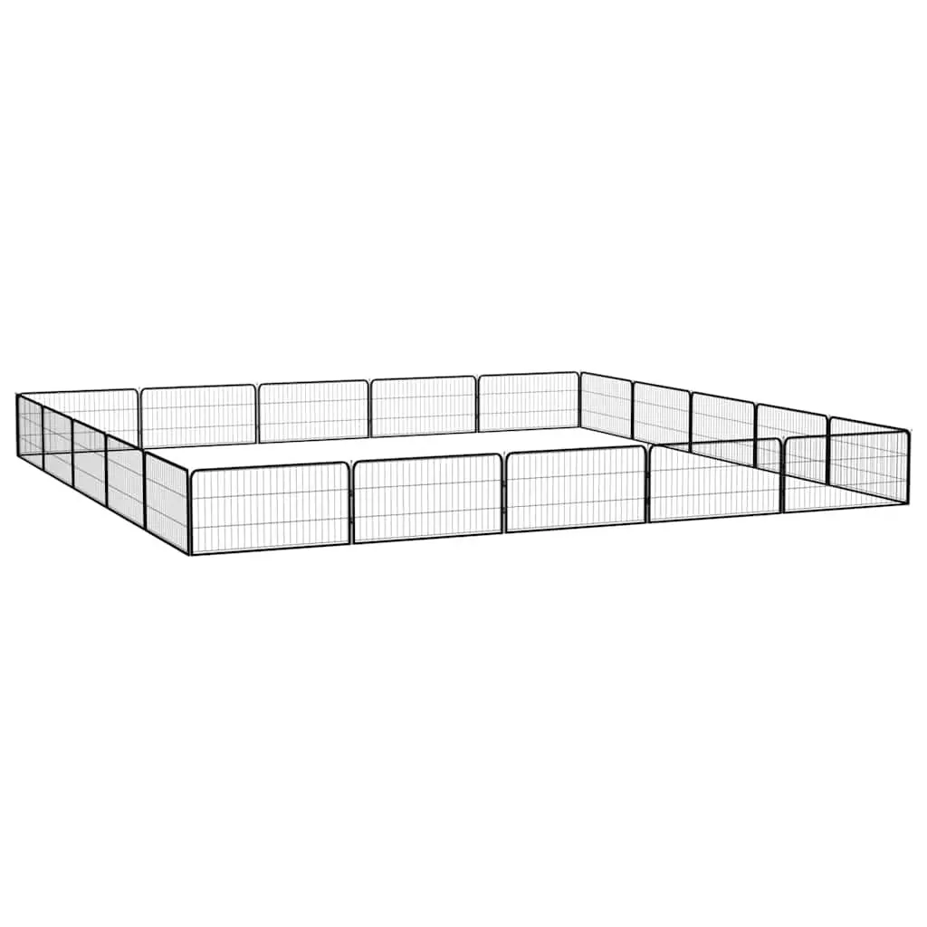 Outdoor Dog Exercise Pen Heavy-Duty 20 Panel Black Steel Playpen for Safe Exercise and Flexibility
