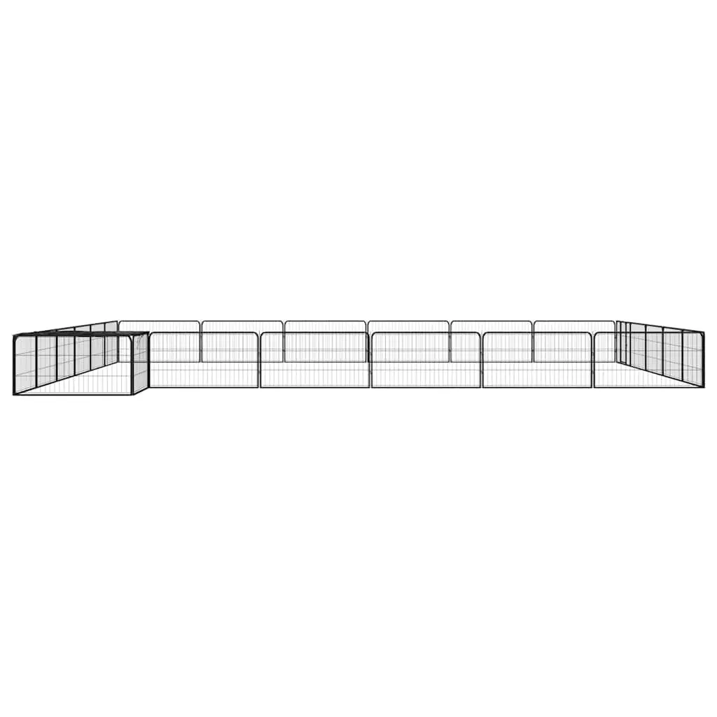 24 Panel Dog Playpen Heavy Duty Outdoor Indoor Black Steel Exercise Pen