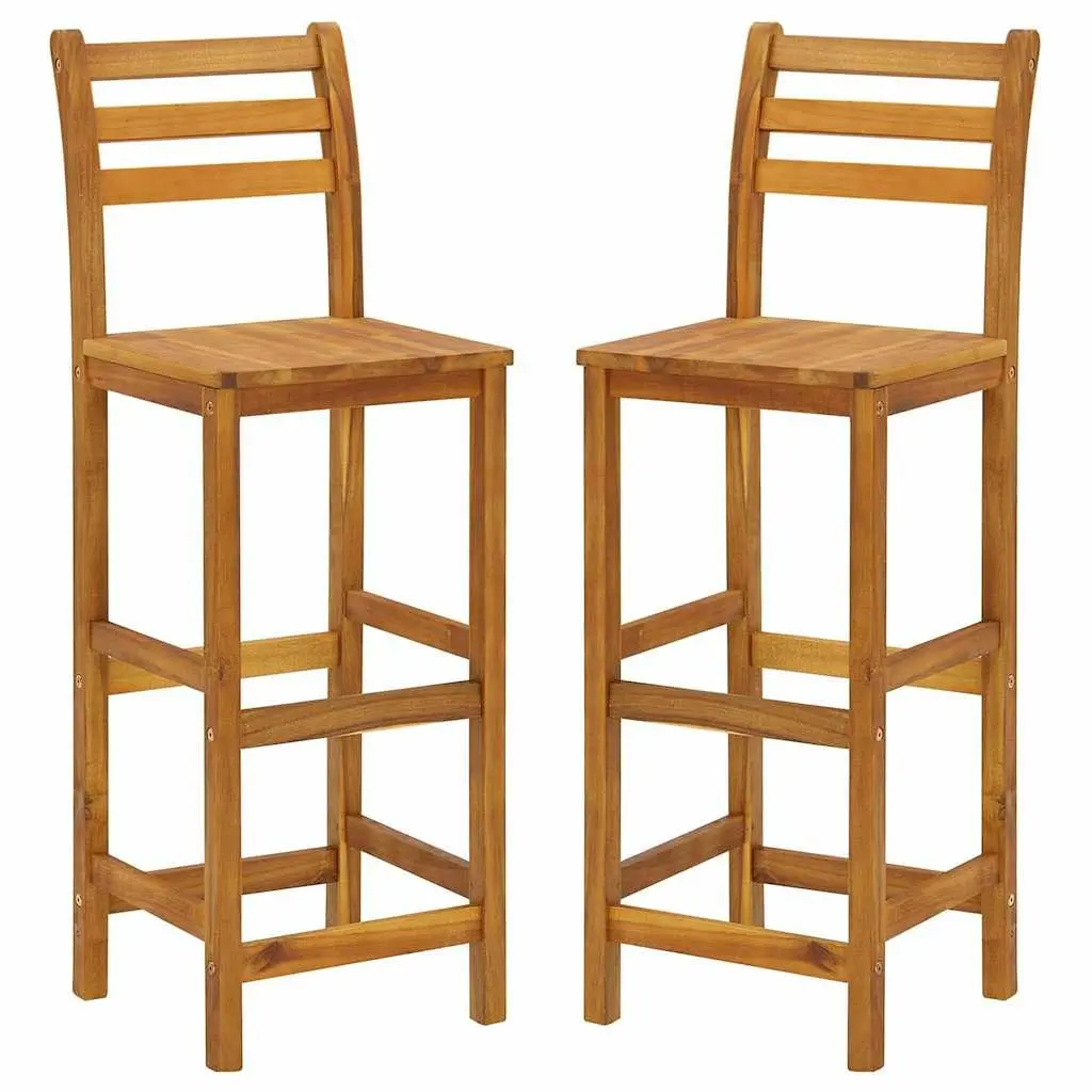 Garden Bar Set 3 Piece Outdoor Patio Furniture Wooden Bistro Table Stools