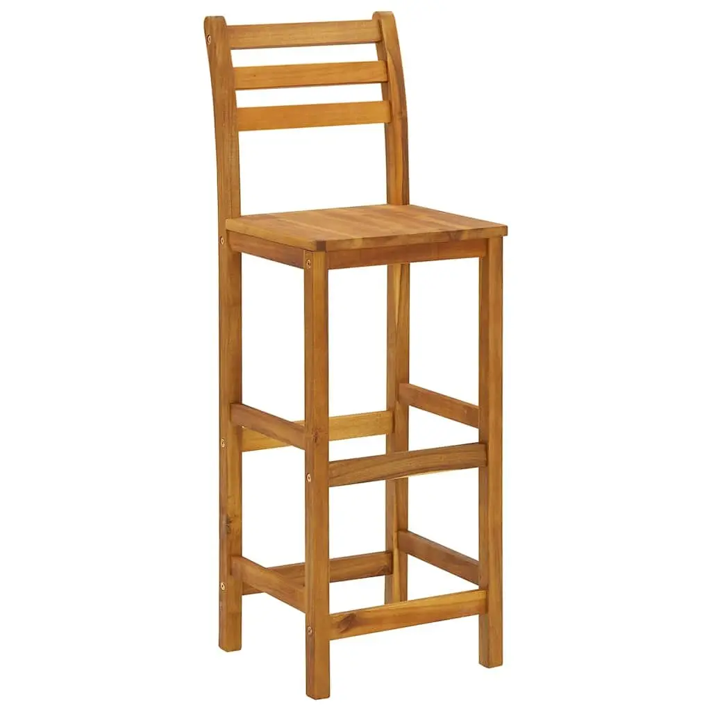 Garden Bar Set 3 Piece Outdoor Patio Furniture Wooden Bistro Table Stools