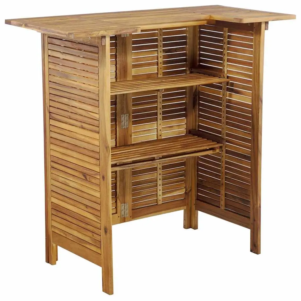 Garden Bar Set 3 Piece Outdoor Patio Furniture Wooden Bistro Table Stools