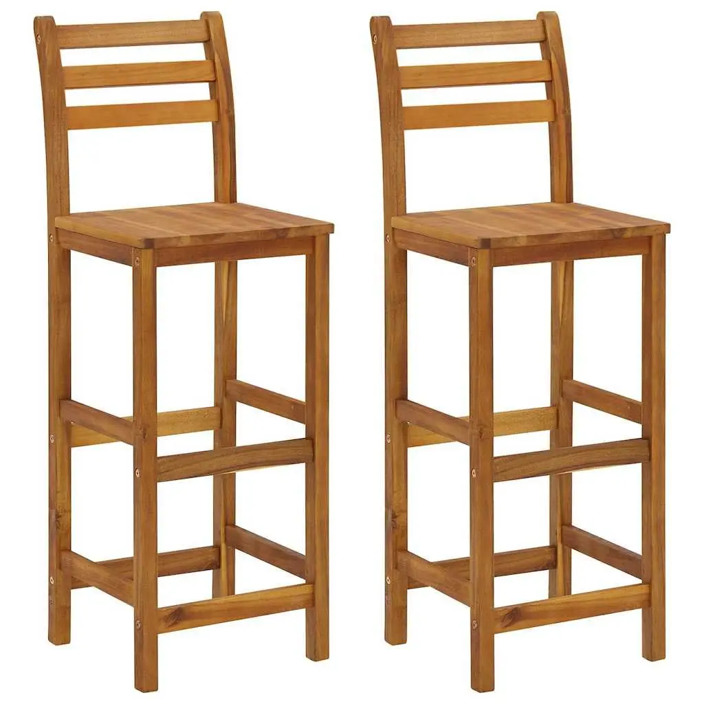 Garden Bar Set 3 Piece Outdoor Furniture Bistro Table Stools Brown Wood