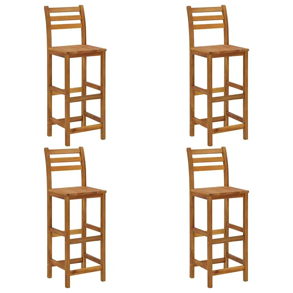 Garden Bar Set 5 Piece Wooden Bistro Table with Rooftop and Stools Outdoor Patio Furniture Brown