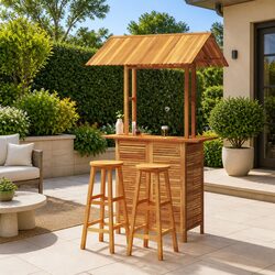 Charming Brown Garden Bistro Set for Your Patio