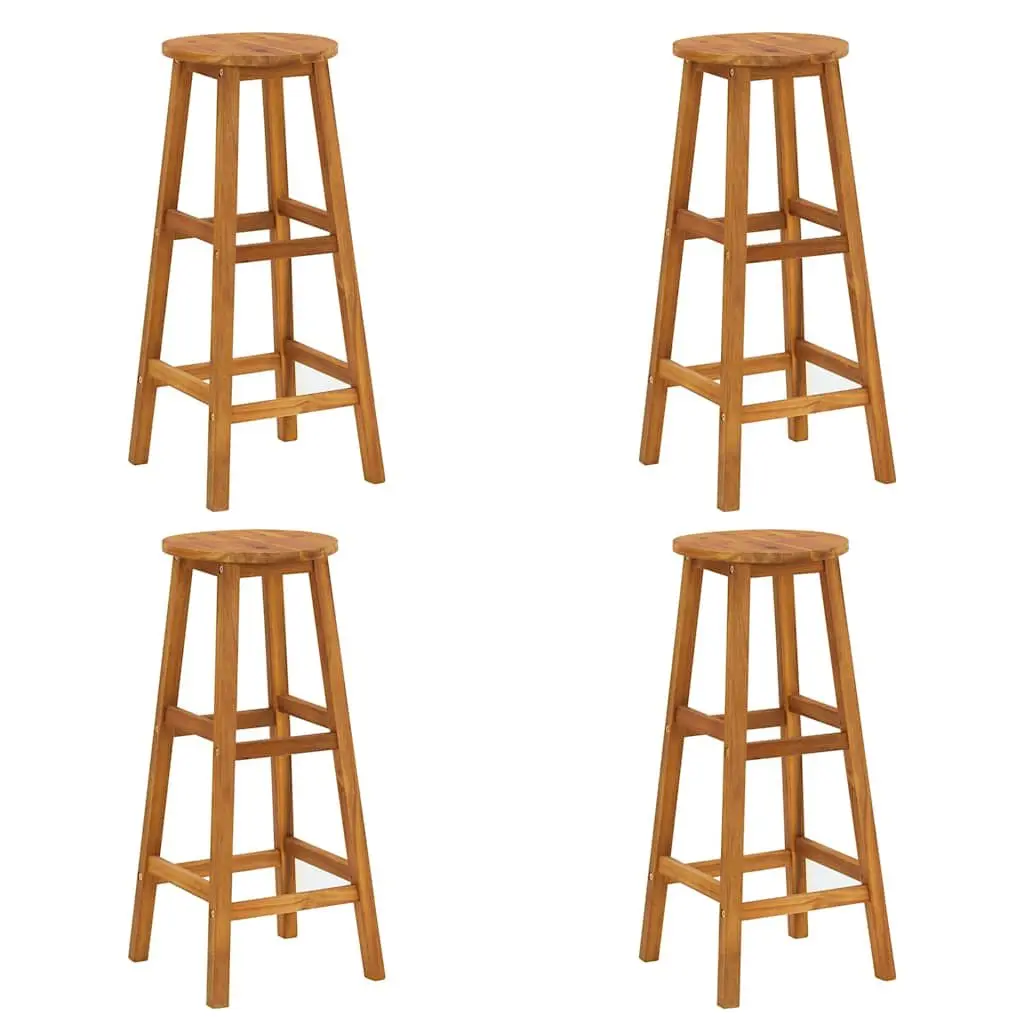 5 Piece Garden Bar Set Solid Wood Acacia Outdoor Patio Bistro Table Stools
