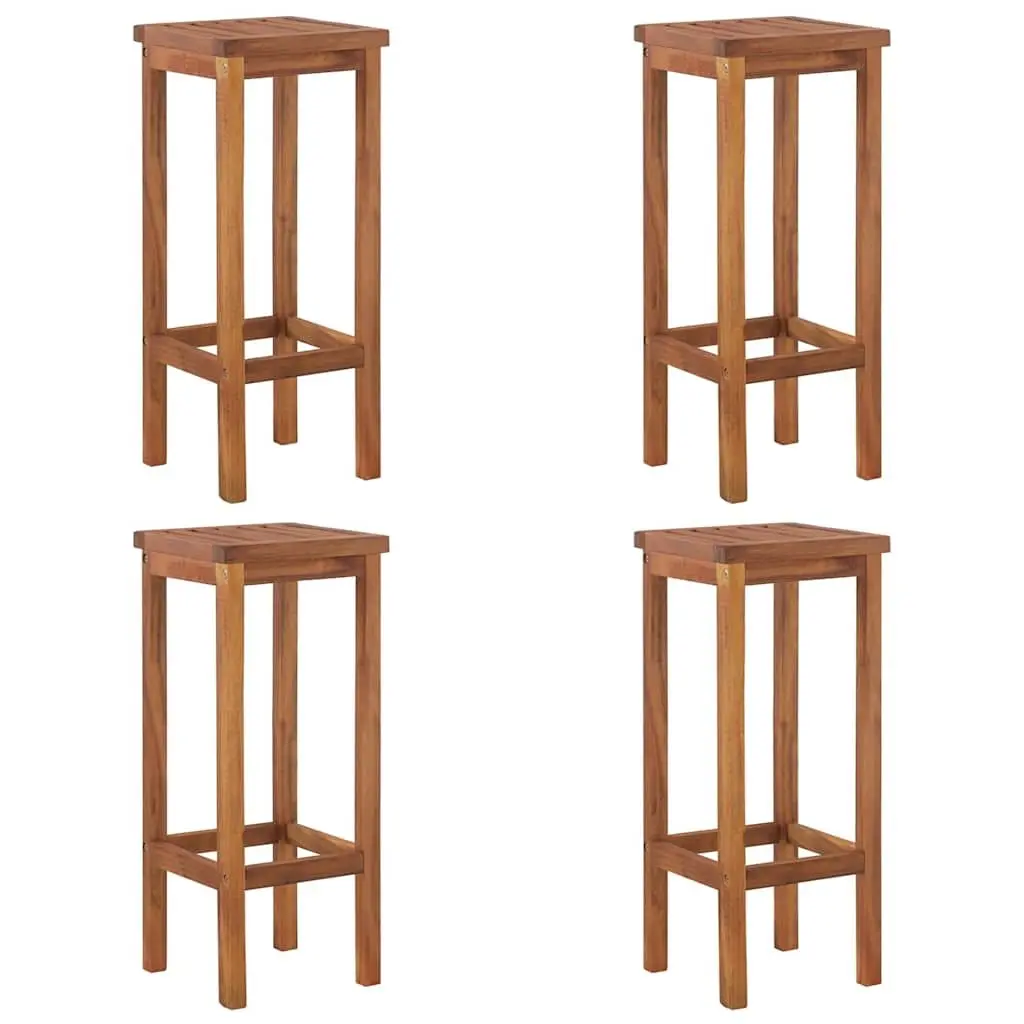 5 Piece Garden Bar Set Solid Acacia Wood Outdoor Bistro Table and Bar Stools