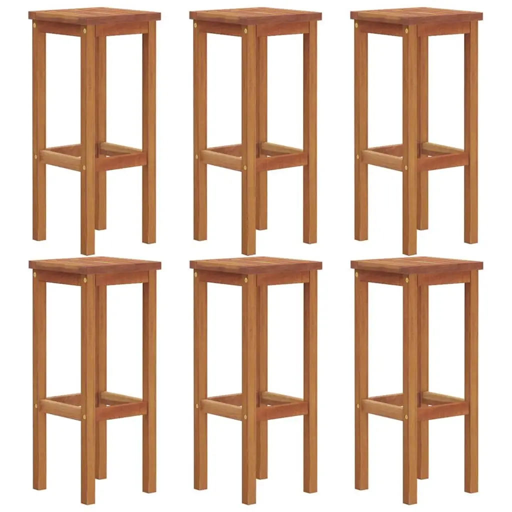 Garden Bar Set Bistro Style Solid Acacia Wood 7 Piece Outdoor Furniture Brown