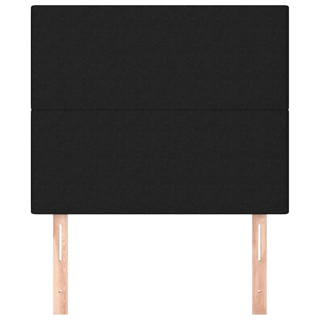 Fabric Headboard Adjustable Height Black Durable with Wooden Legs 80 x 5 x 118128 cm
