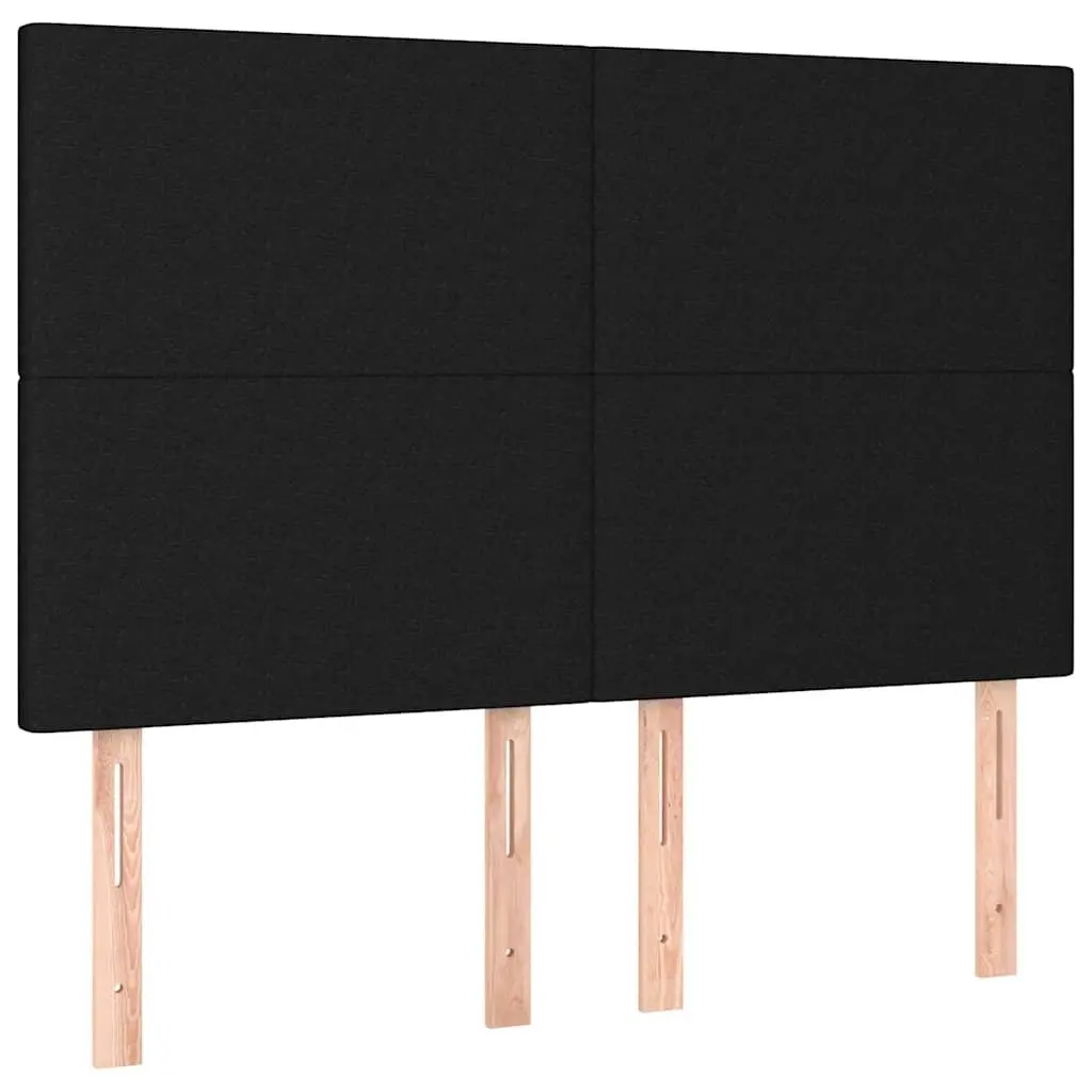 Fabric Headboard Adjustable Height Black Wooden Legs Bedroom Back Support