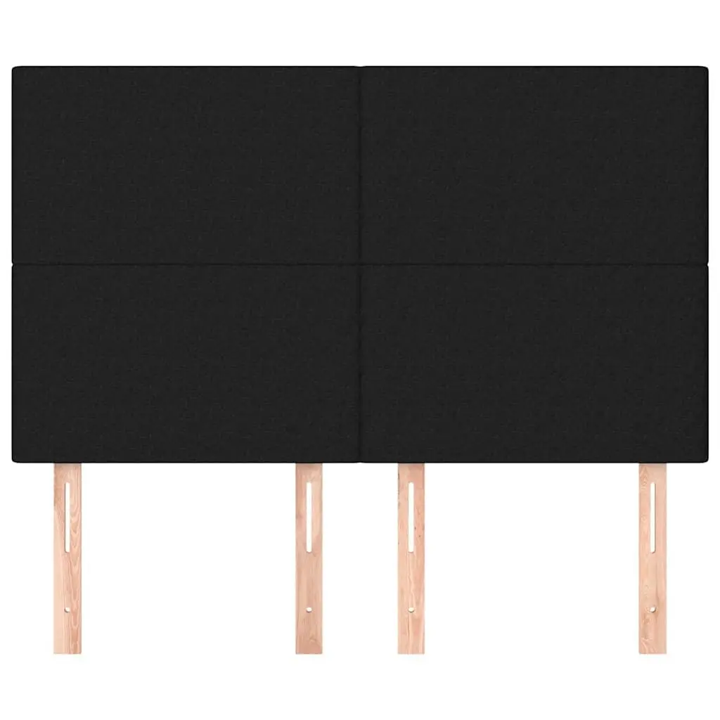 Fabric Headboard Adjustable Height Black Wooden Legs Bedroom Back Support
