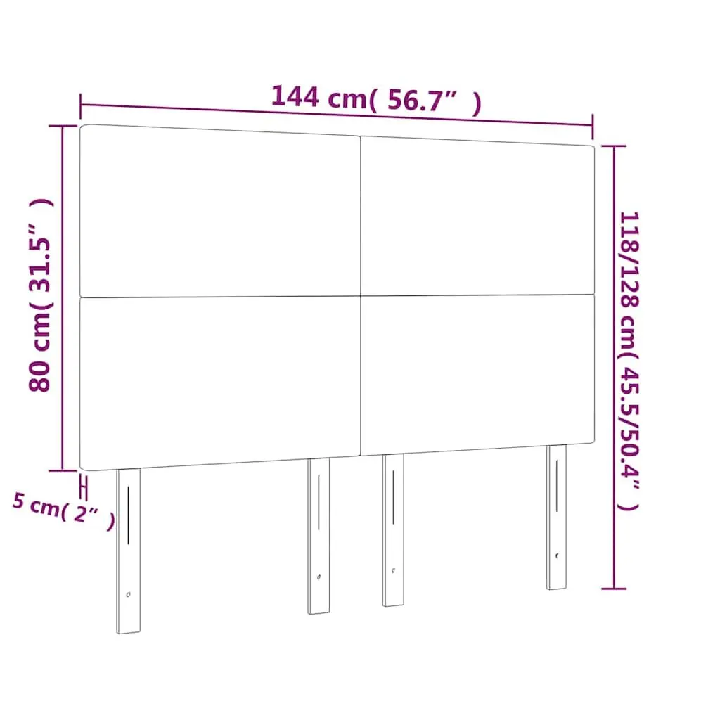 Fabric Headboard Adjustable Height Black Wooden Legs Bedroom Back Support