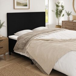 Black Fabric Headboard 160cm Bed Head with Wooden Legs Adjustable Height Support