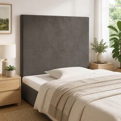 Friendly Dark Grey Velvet Headboard for Your Space