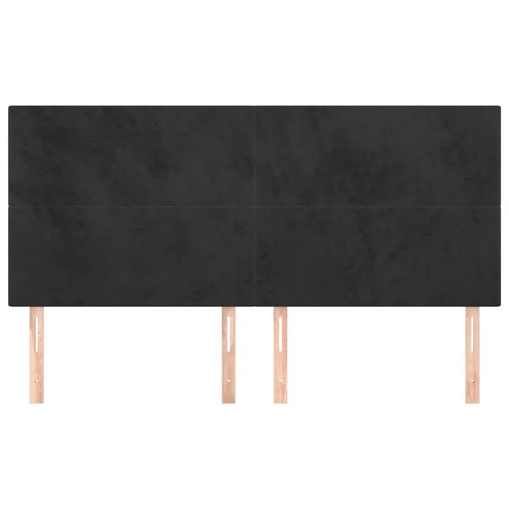 Velvet Headboard Black Adjustable Height Bed Frame Backrest Support