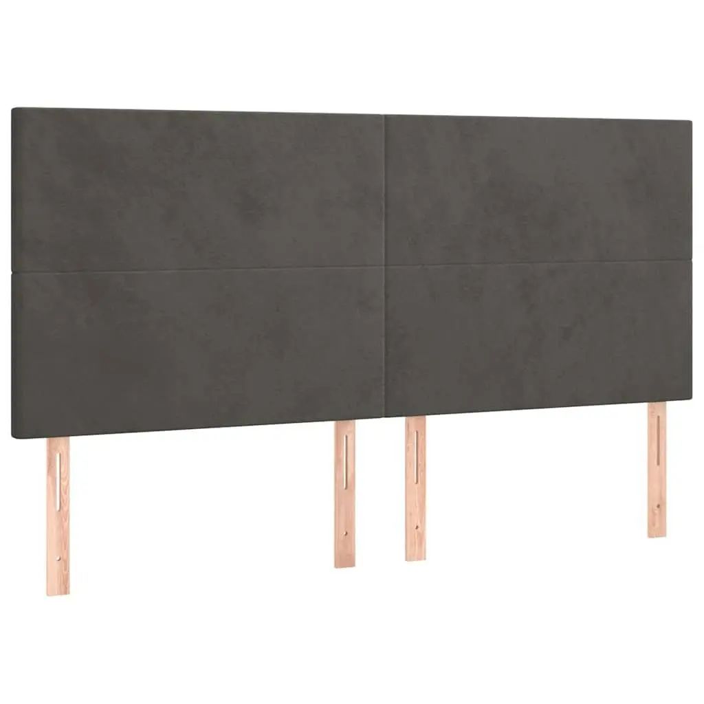 Headboard Velvet Dark Grey Adjustable Height 200x5x118128 cm Bedroom Furniture