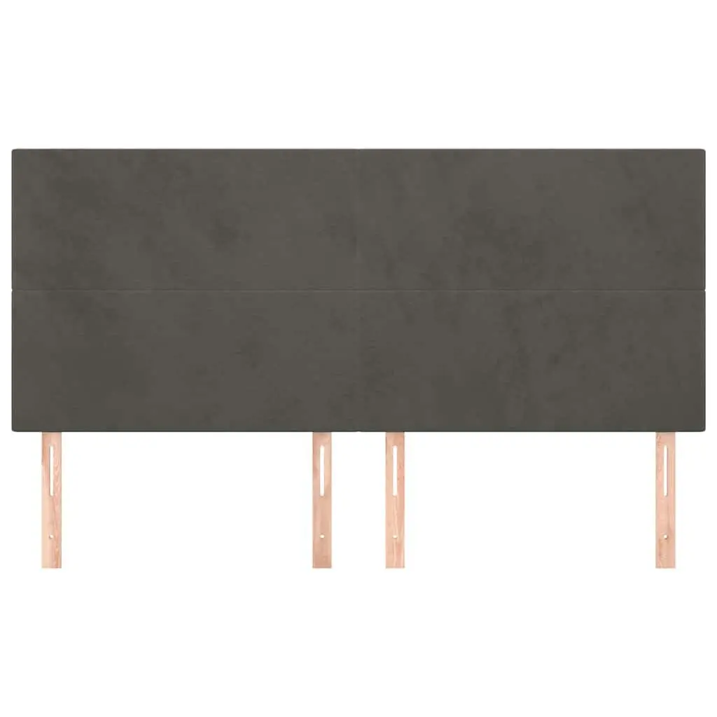Headboard Velvet Dark Grey Adjustable Height 200x5x118128 cm Bedroom Furniture