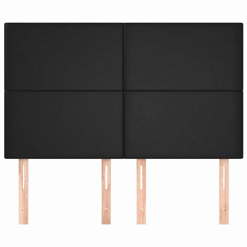 Faux Leather Headboard Black Adjustable Height 144x5x118128 cm