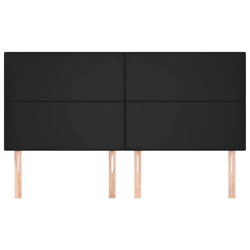 Headboard Black 160x5x118/128 cm Faux Leather Bed Bedroom Furniture Stylish