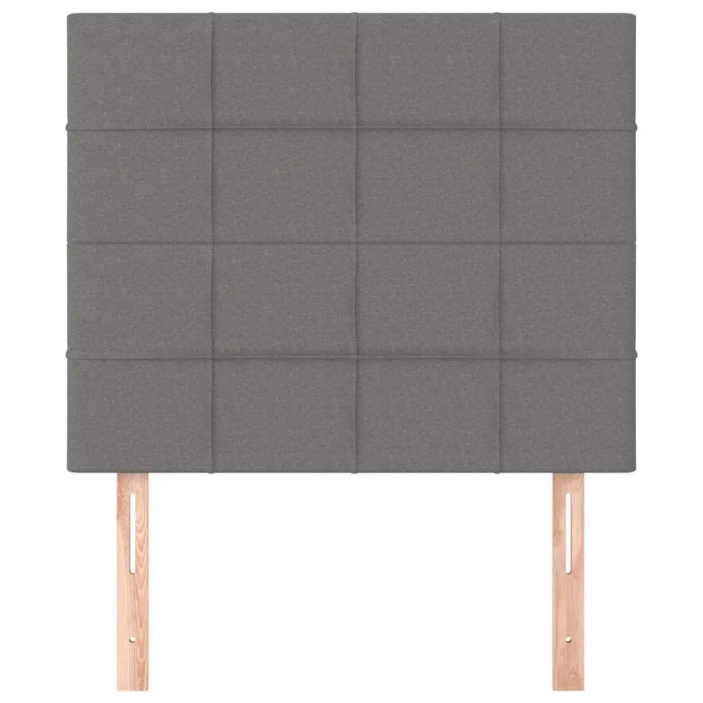 Adjustable Height Headboard Dark Grey Fabric Wooden Legs Bedroom Furniture