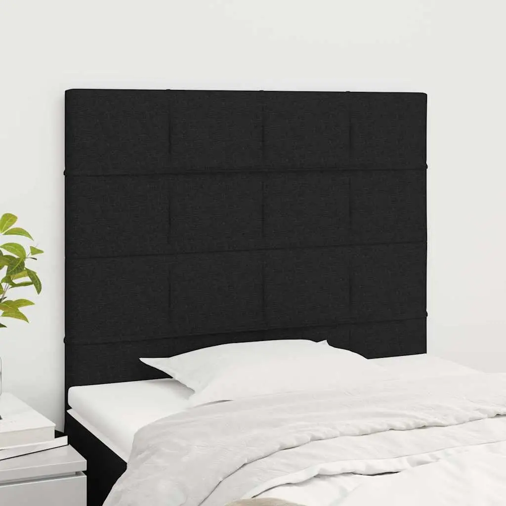 Fabric Headboard Black Adjustable Height 100 x 5 x 118/128 cm
