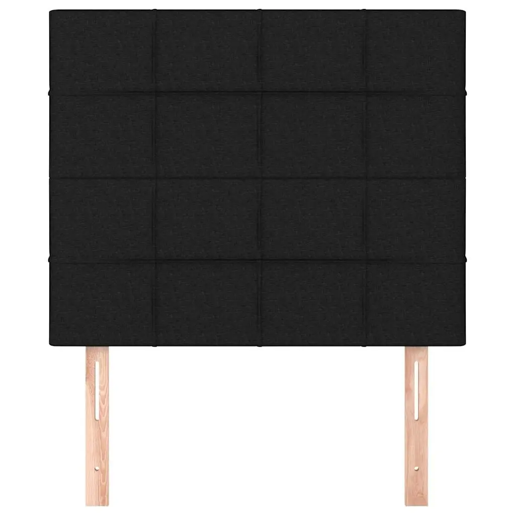 Fabric Headboard Black Adjustable Height 100 x 5 x 118/128 cm