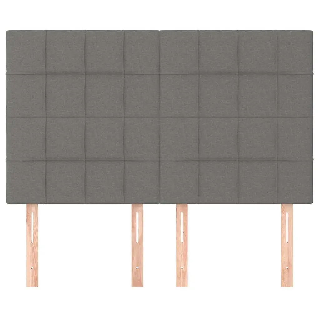 Headboard Adjustable Height Dark Grey Fabric Bedroom Bed Head with Wooden Legs
