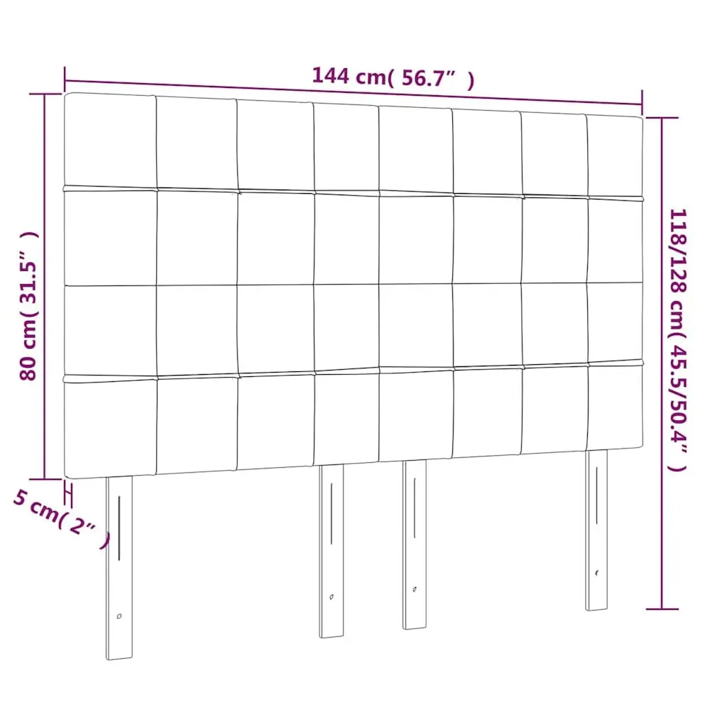 Headboard Adjustable Height Dark Grey Fabric Bedroom Bed Head with Wooden Legs