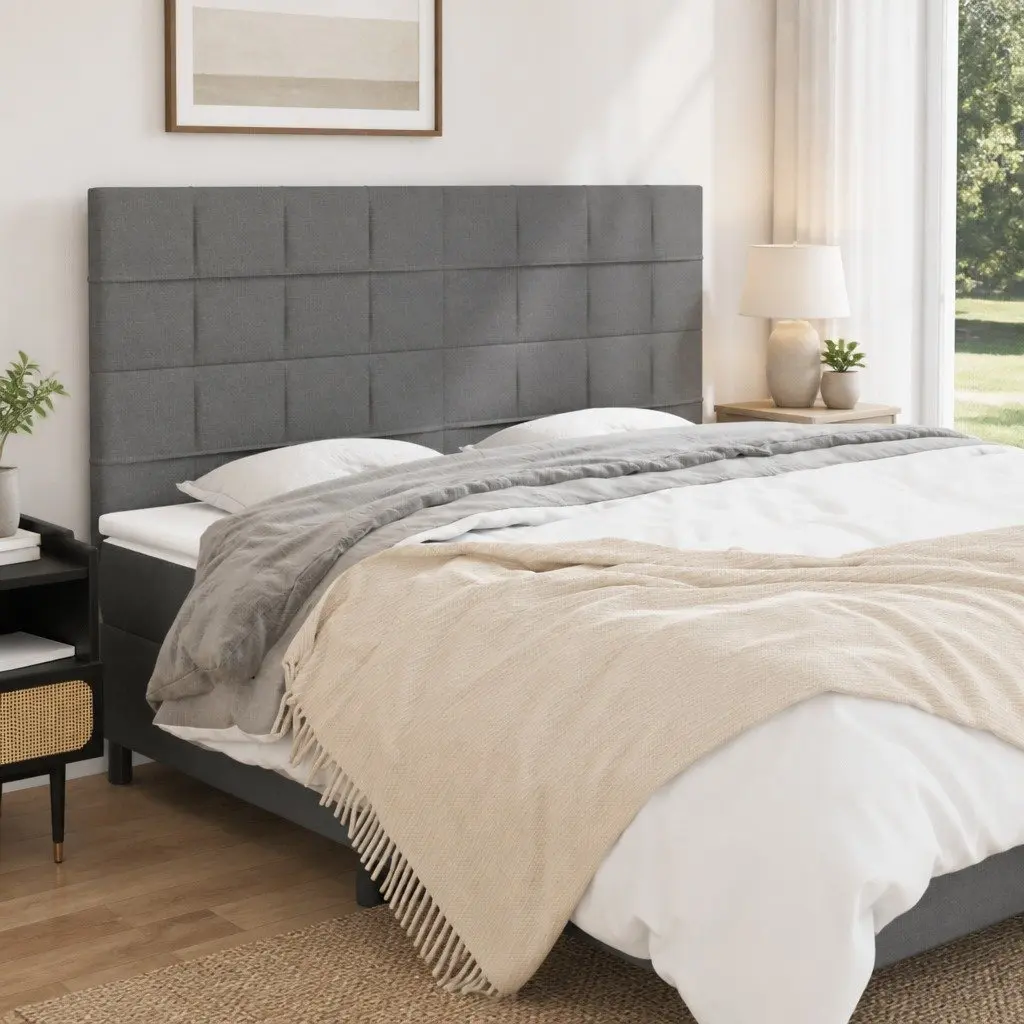 Dark Grey Fabric Headboard