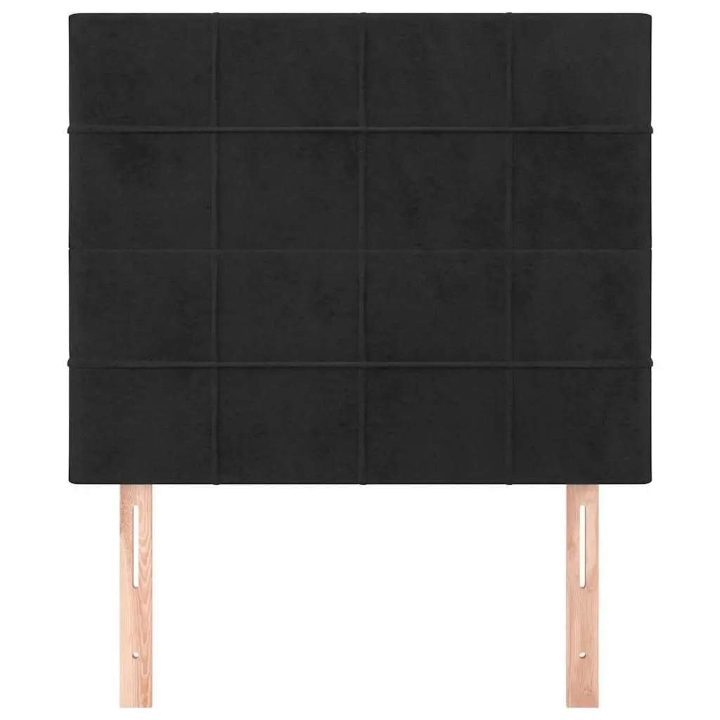 Velvet Headboard Black Adjustable Height Bedroom Bed Head Support Wooden Legs