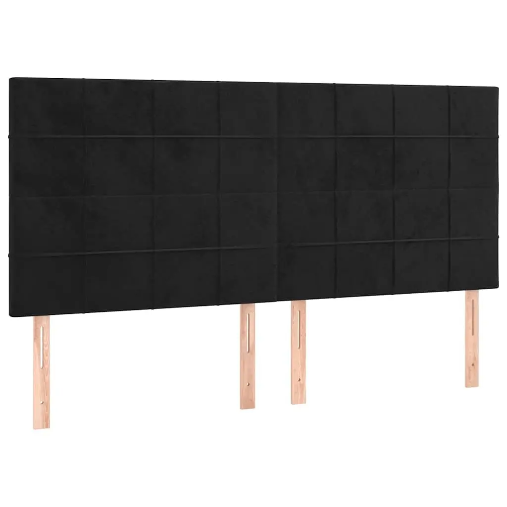Velvet Headboard Black 160cm Upholstered Bedroom Furniture Bed Support