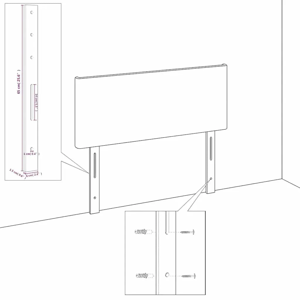 Velvet Headboard Black 160cm Upholstered Bedroom Furniture Bed Support