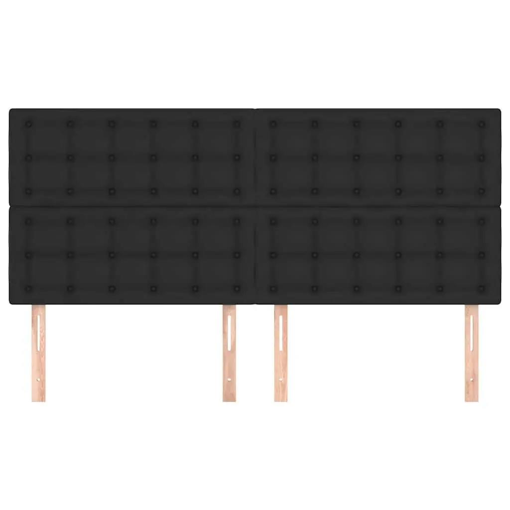 Faux Leather Headboard Black Adjustable Height 160cm