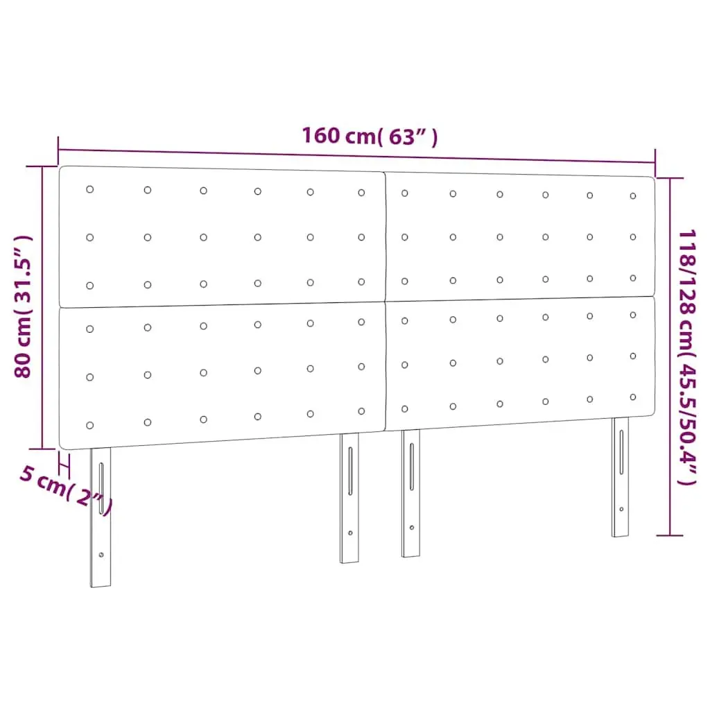 Faux Leather Headboard Black Adjustable Height 160cm