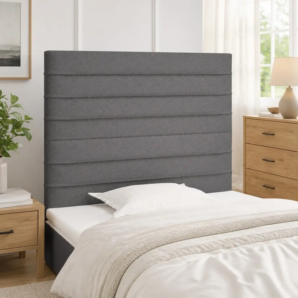 Dark Grey Fabric Headboard