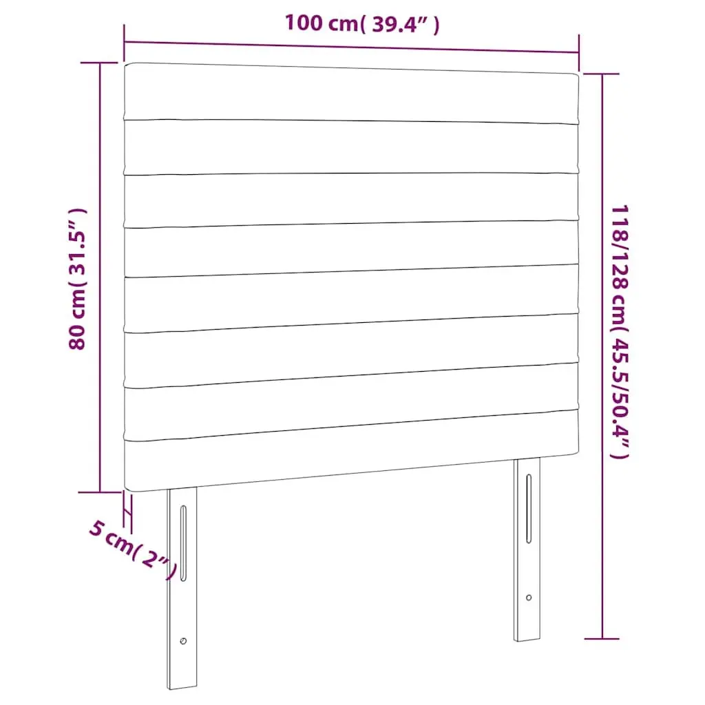 Headboard Dark Grey Fabric 100x5x118128 cm Bedroom Furniture with Wooden Legs