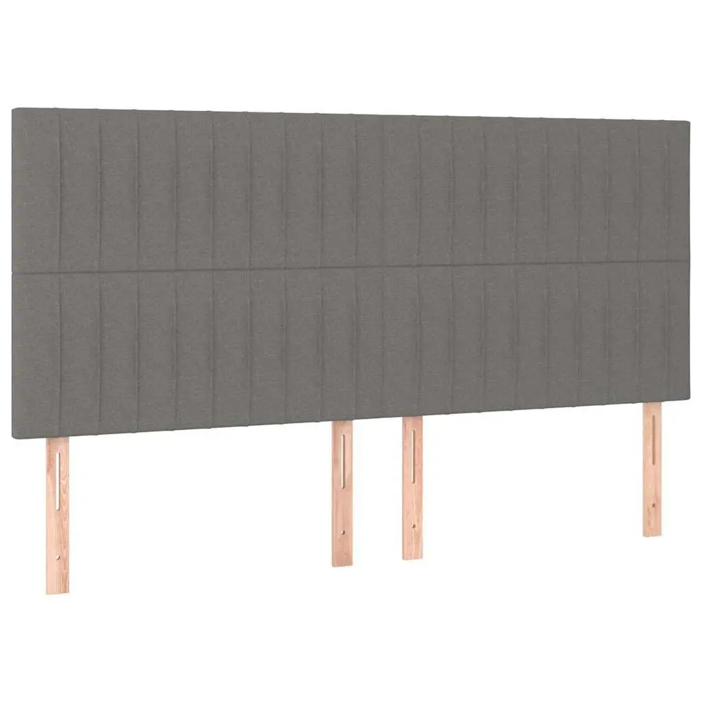 Headboard Dark Grey Fabric 200x5x118128 cm Bedroom Bed Head with Wooden Legs