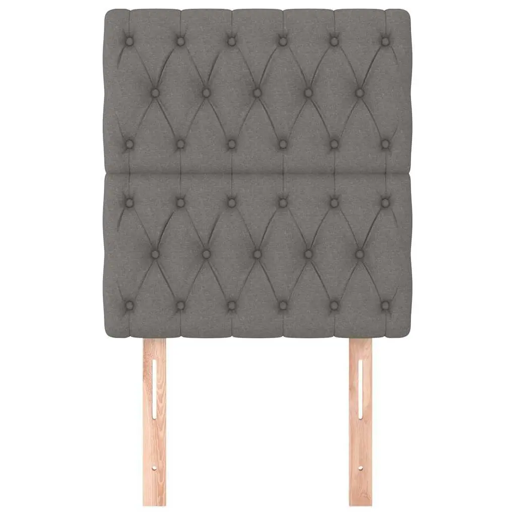Fabric Headboard Dark Grey Adjustable Height Wooden Legs Bed Back Support