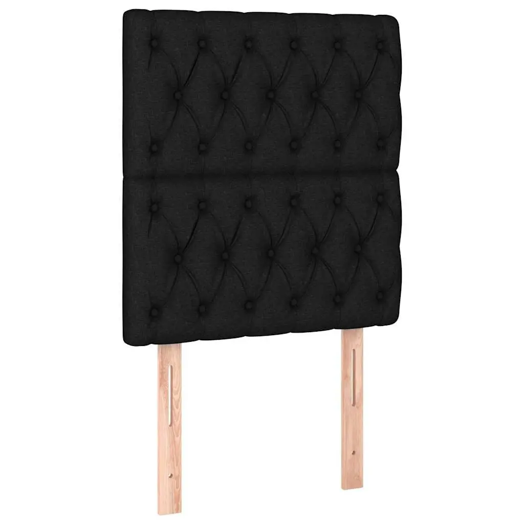Fabric Headboard Black Adjustable Height 80x7x118128 cm